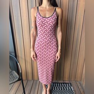 zara geometric maxi dress